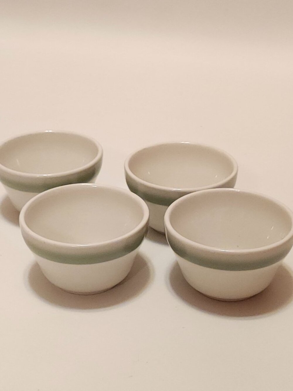 VINTAGE Duraline Grindley Hotelware bowls Teal Band England 1965 Set of 4